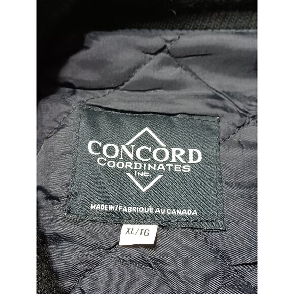 Boeing Concord Coordinates Mens Black Wool & Leather Bomber Jacket XL Canada - Picture 7 of 10
